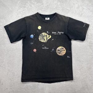 Vintage Star Party Shirt Mens Medium Solar System 1990 Museum Rockies Harlequin